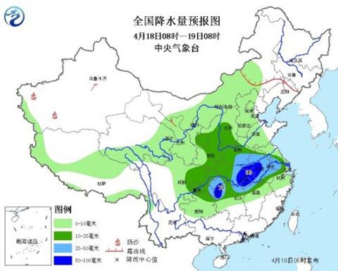 全国降水量预报图